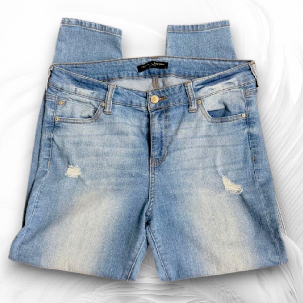 Truth + Theory Petite Light Wash Distressed Skinny Jeans Size 10P